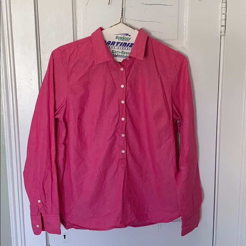 Mid button up crew shirt